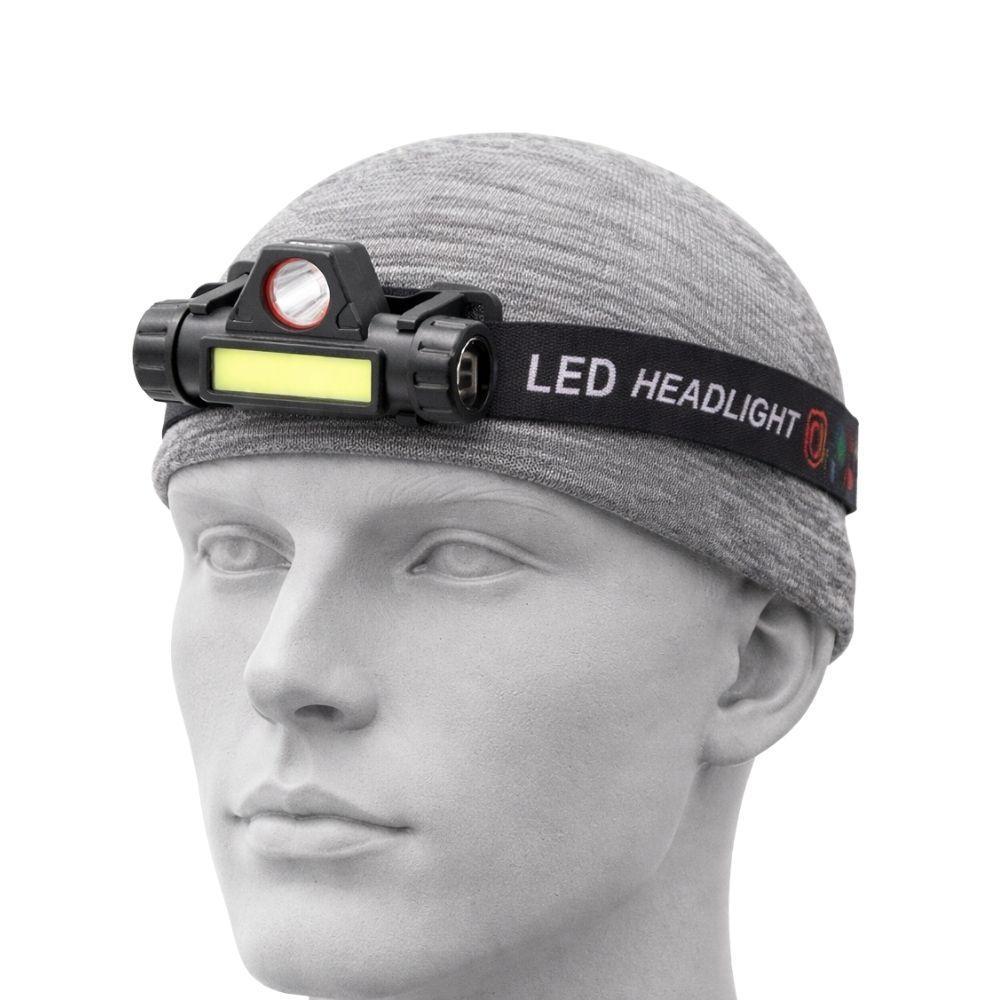  torcia led frontale a batteria ricaricabile con fascia - foto 1