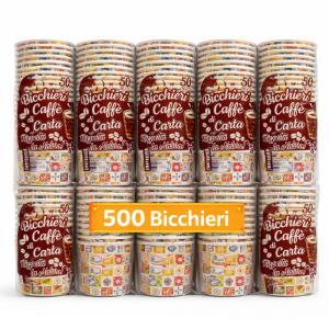 500 bicchierini di carta da caffè 75 ml ( 10 pacchetti...
