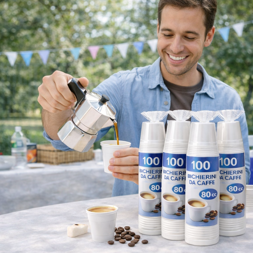 fatigati 500 bicchierini di plastica da caffè  80 cc ( 5 pacchetti da 100 pezzi ) - foto 5