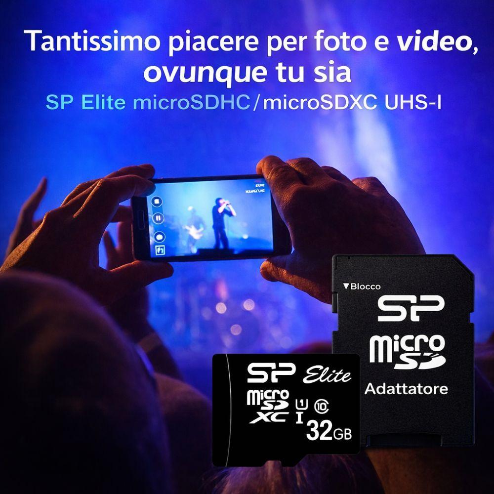  memory card microsdhc 32gb sp elite classe 10 uhs-i per smartphone, fotocamere e video hd - foto 5