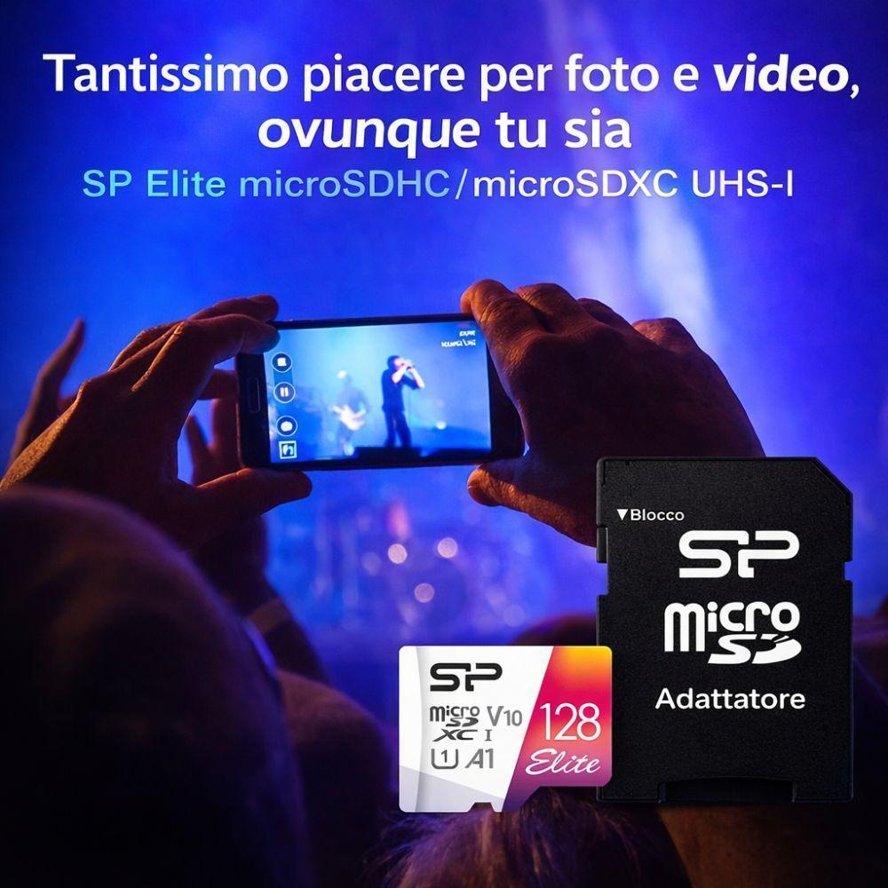  memory card microsdhc 128gb sp elite classe 10 uhs-i per smartphone, fotocamere e video hd - foto 5