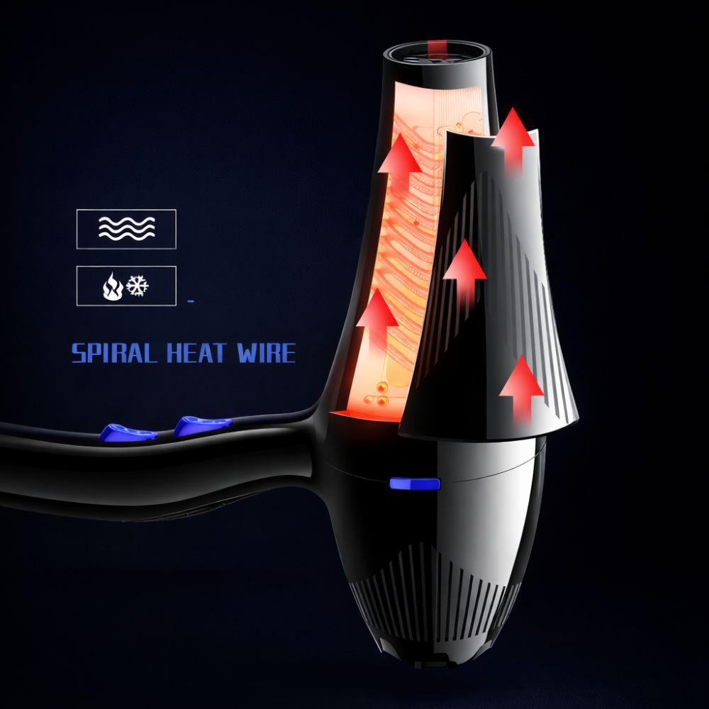  asciugacapelli professionale ad alta potenza con tecnologia aria calda/fredda e controllo avanzato - foto 3