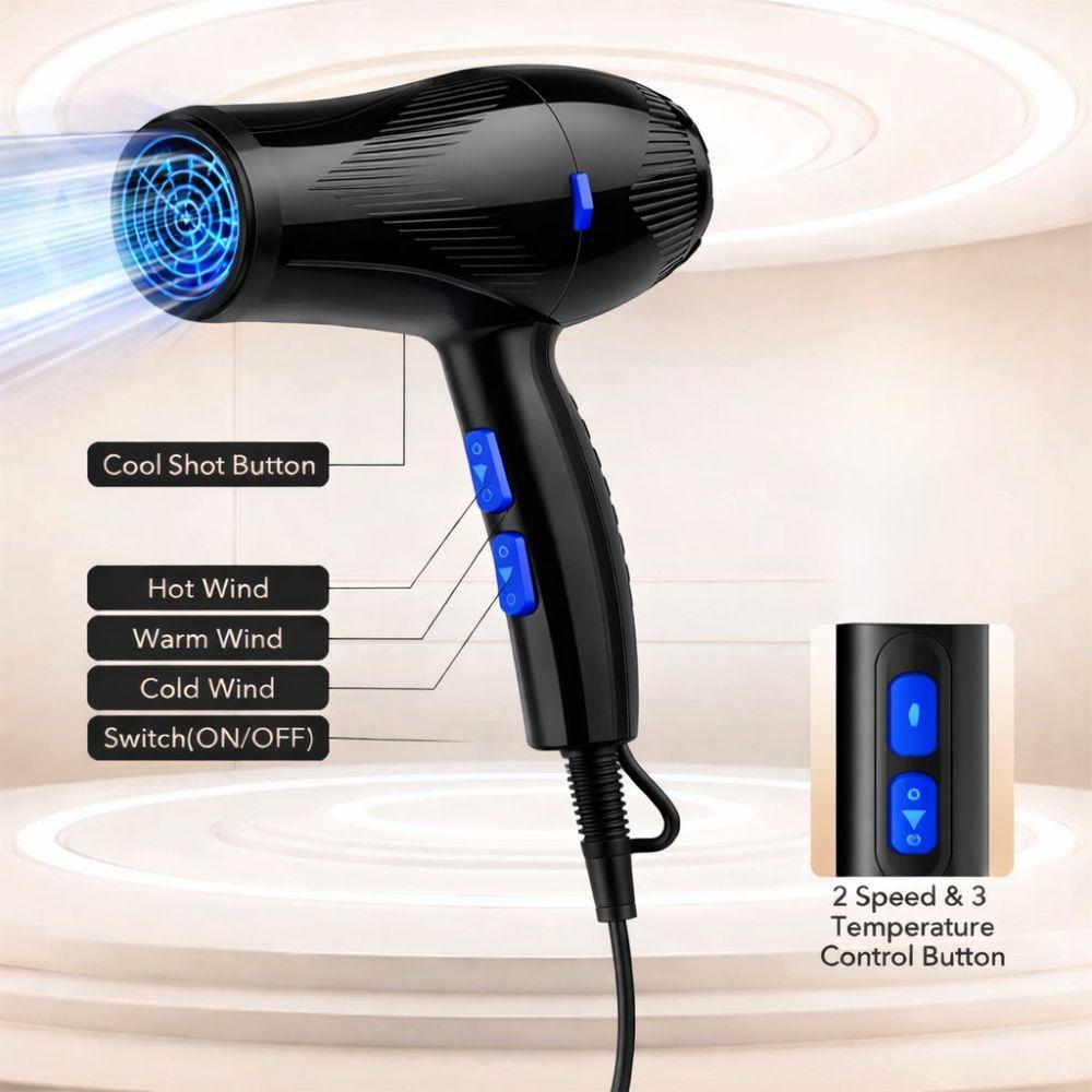  asciugacapelli professionale ad alta potenza con tecnologia aria calda/fredda e controllo avanzato - foto 5