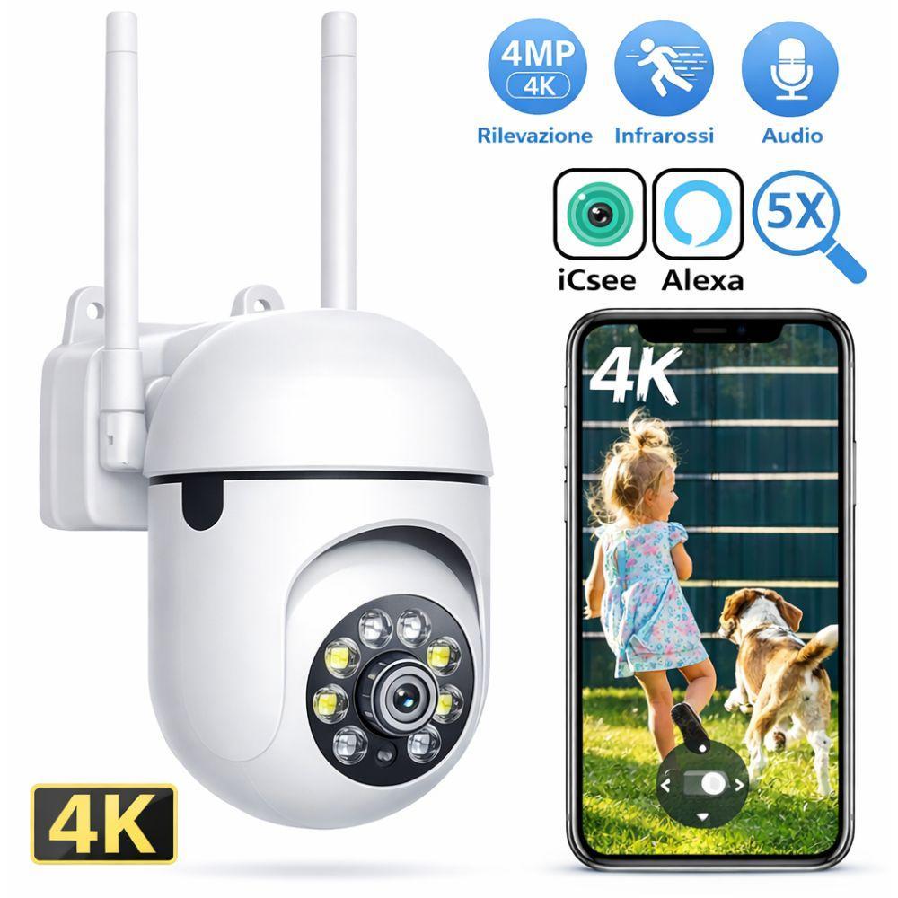  telecamera di sicurezza wifi 4k ptz da esterno con visione notturna e audio bidirezionale - foto 4