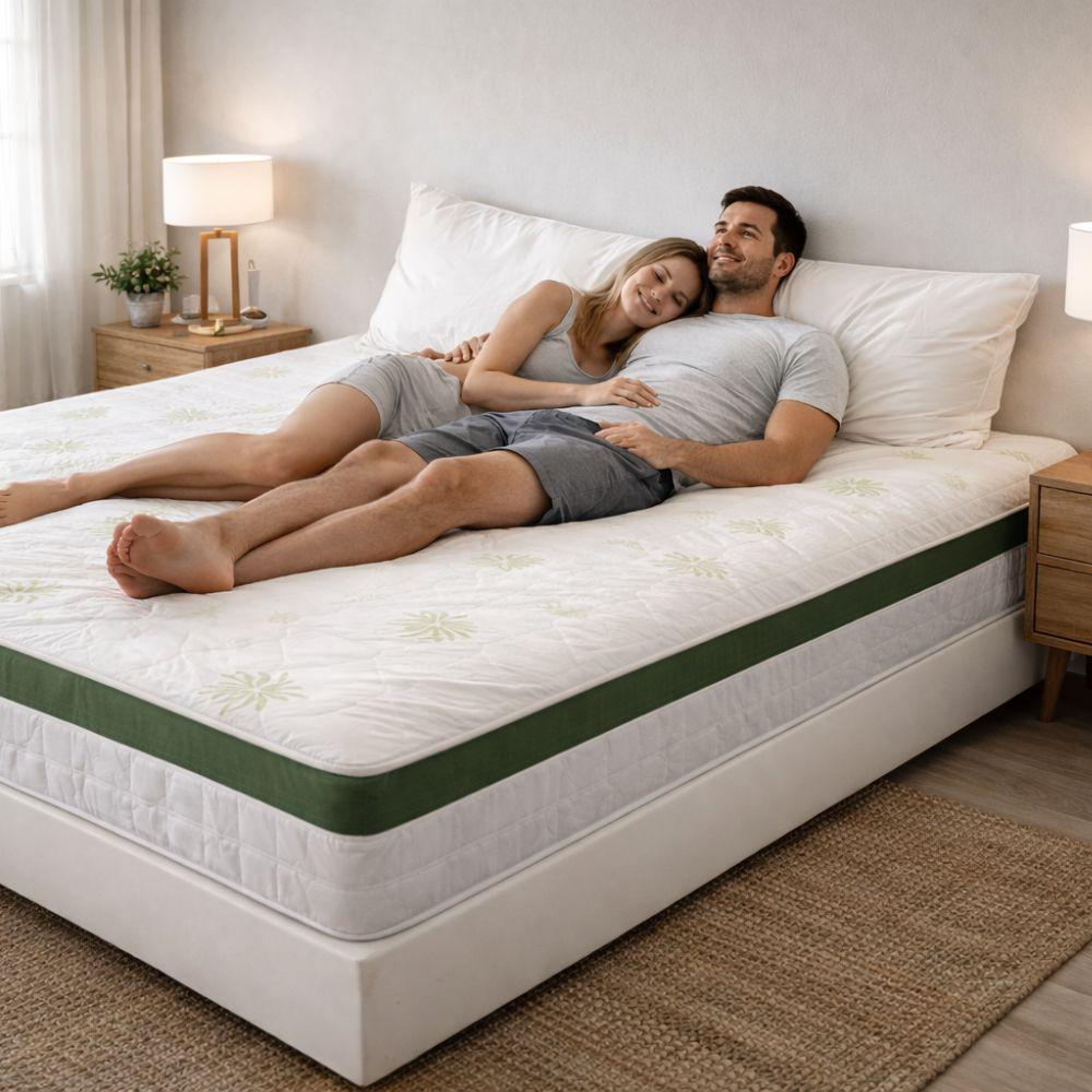  materasso in aloe vera da 25 cm con rivestimento antibatterico  , imbottitura 200 g su entrambi i lati e manici . - foto 3