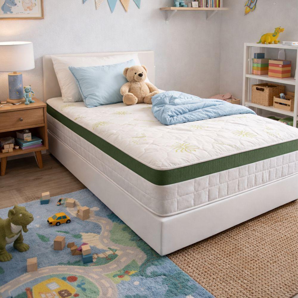  materasso in aloe vera da 25 cm con rivestimento antibatterico  , imbottitura 200 g su entrambi i lati e manici . - foto 4