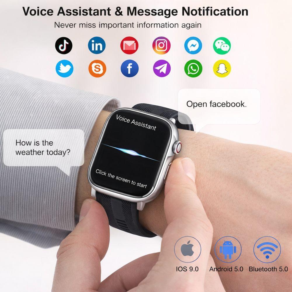  watch v8 smart sport watch multifunzione con assistente vocale - foto 5