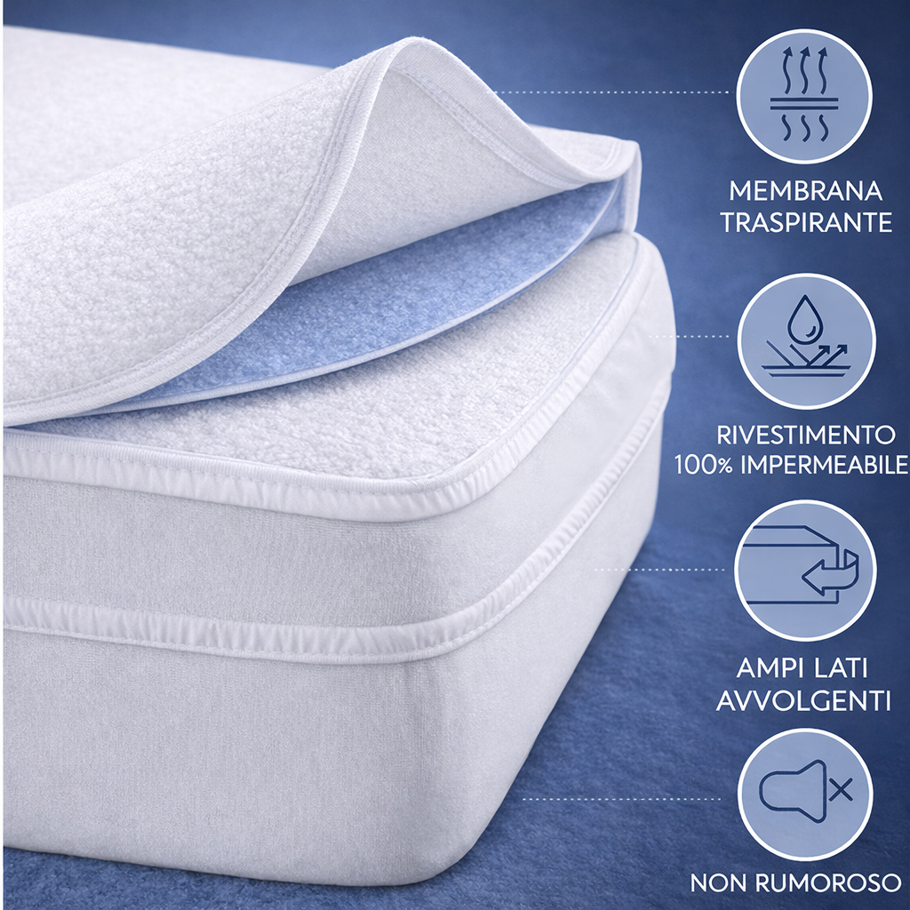  coprimaterasso rio matrimoniale assorbente 180x200 cm - foto 5