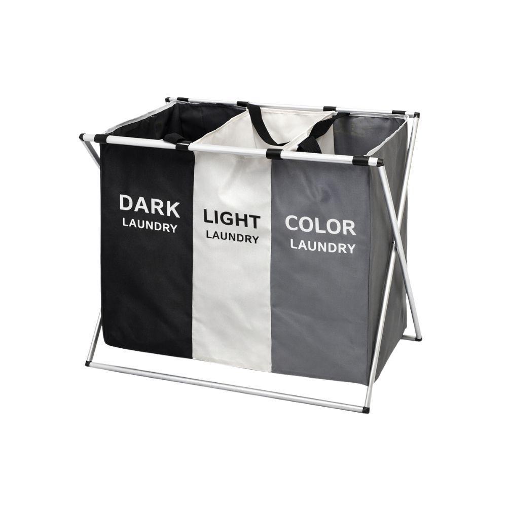  portabiancheria pieghevole salvaspazio con 3 scomparti - foto 1