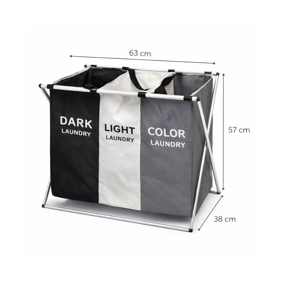  portabiancheria pieghevole salvaspazio con 3 scomparti - foto 2