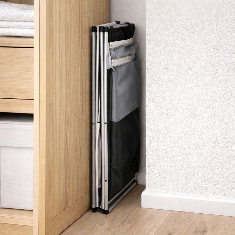  portabiancheria pieghevole salvaspazio con 3 scomparti - foto 4