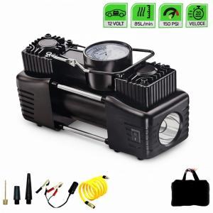 Compressore d’aria portatile cordless 88vf 12v con manometro analogico e luce led integrata