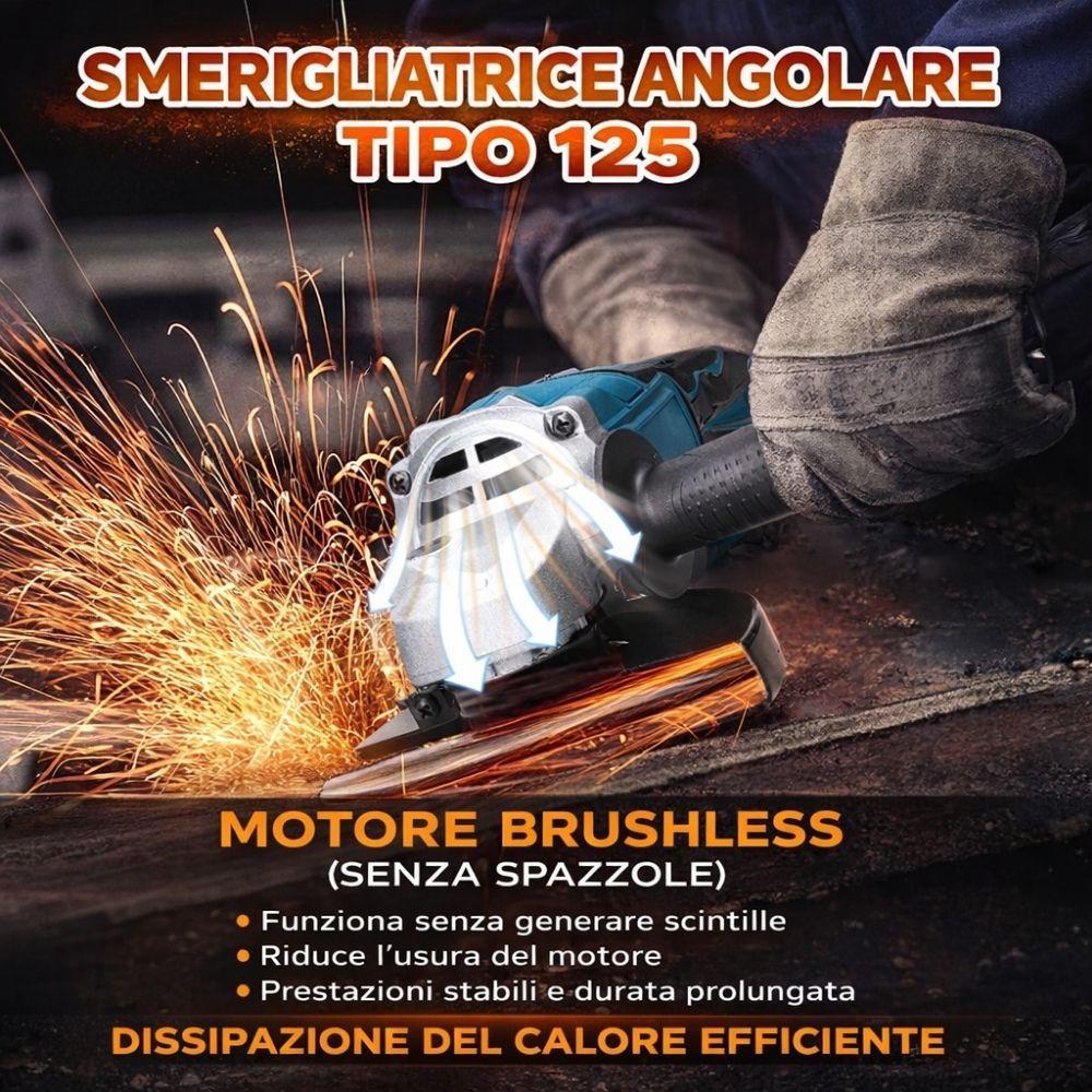  smerigliatrice angolare 125 mm professionale con cambio disco rapido - foto 4