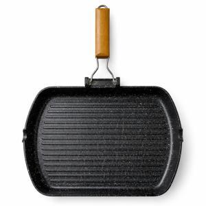 Bistecchiera grill effetto barbecue stone antiaderente ...