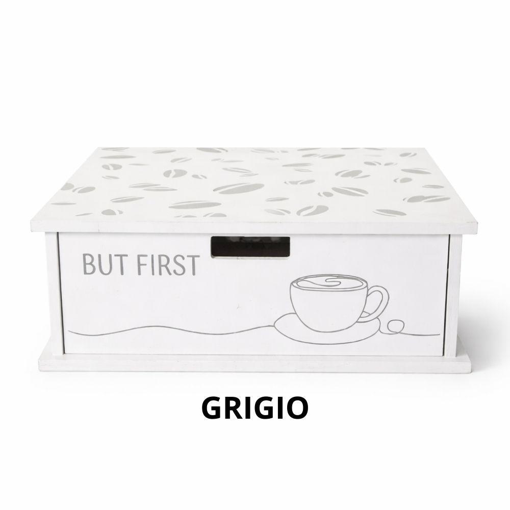  cassetto porta cialde e zucchero da caffè in legno con divisori – organizer elegante - foto 2