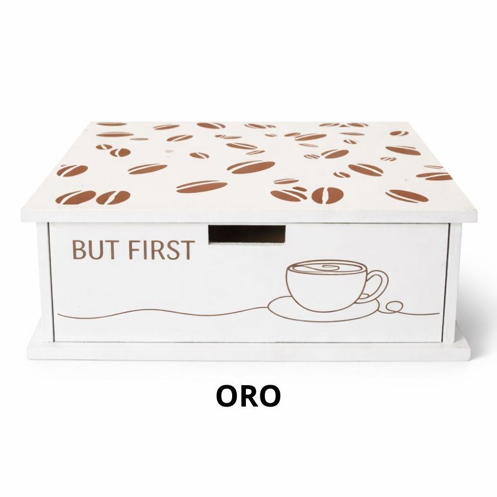  cassetto porta cialde e zucchero da caffè in legno con divisori – organizer elegante - foto 3