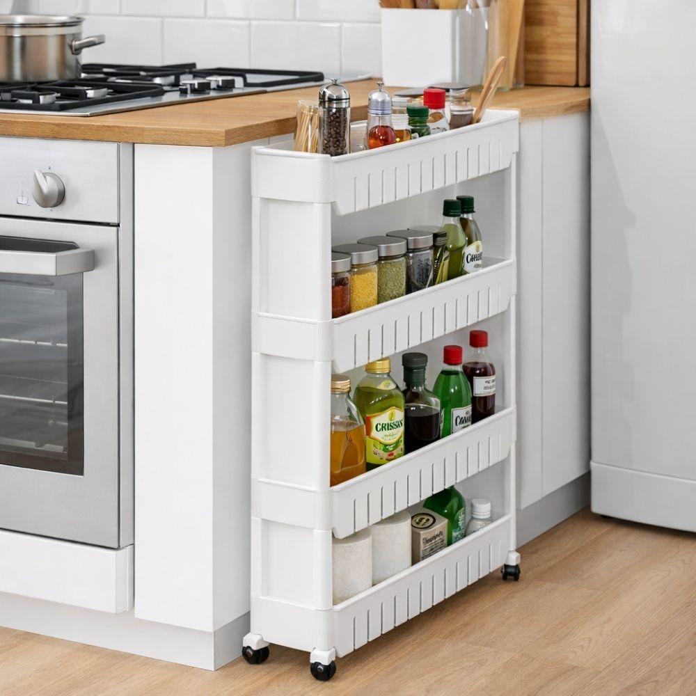  carrello slim e compatto a 4 livelli con ruote per ogni spazio di casa - foto 3