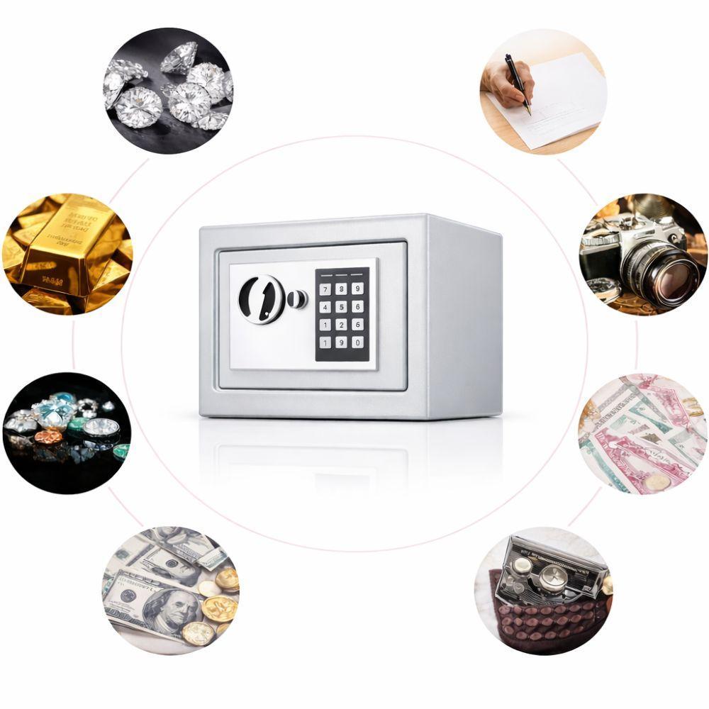  cassaforte di sicurezza elettronica digitale casa ufficio con chiave e codice 6l - foto 4