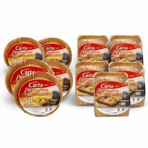 Carta per friggitrice ad aria quadrata e rotonda set 5 pacchi da 50 pezzi – 16x16 cm