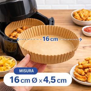 Carta per friggitrice ad aria quadrata e rotonda set 5 pacchi da 50 pezzi – 16x16 cm