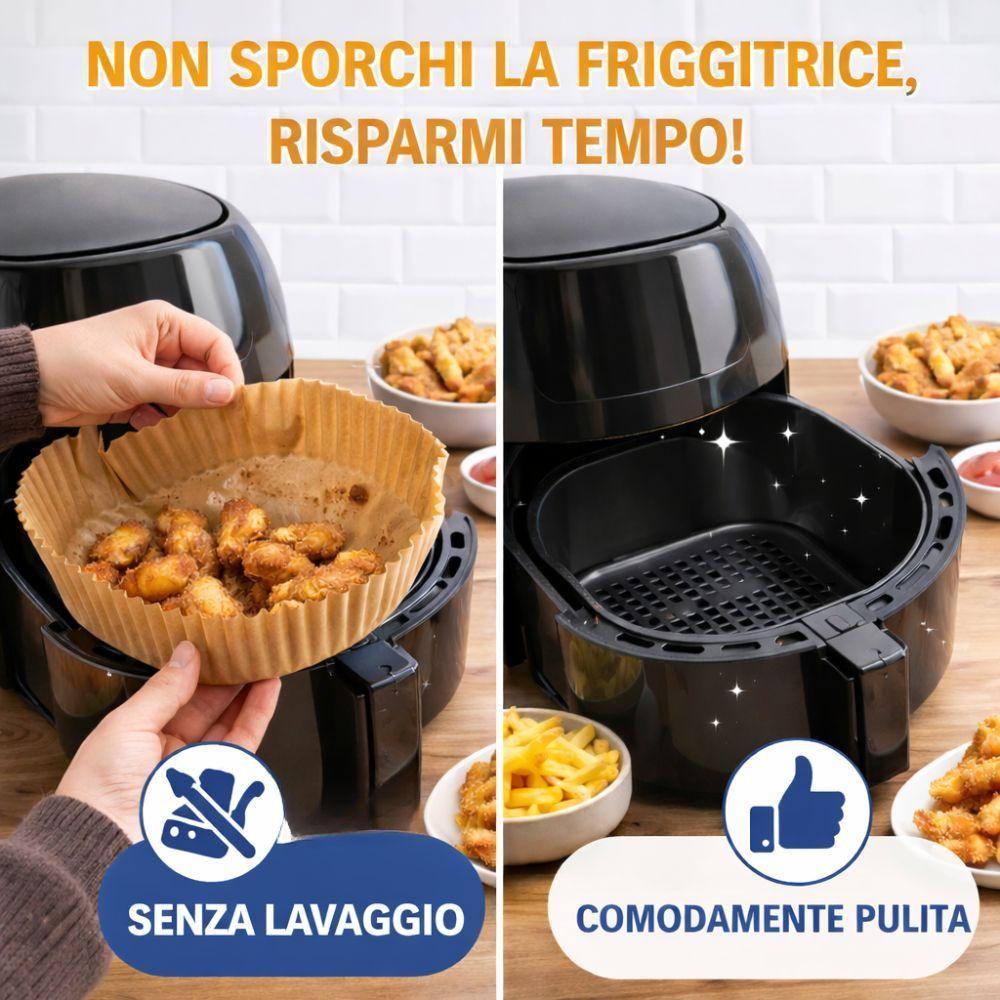  carta per friggitrice ad aria quadrata e rotonda set 5 pacchi da 50 pezzi – 16x16 cm - foto 4