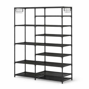 Scarpiera salvaspazio con appendiabiti e ripiani multipli – organizzatore verticale per ingresso e casa