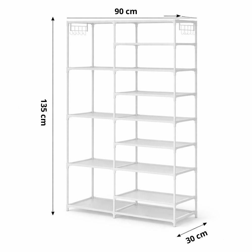  scarpiera salvaspazio con appendiabiti e ripiani multipli – organizzatore verticale per ingresso e casa - foto 3