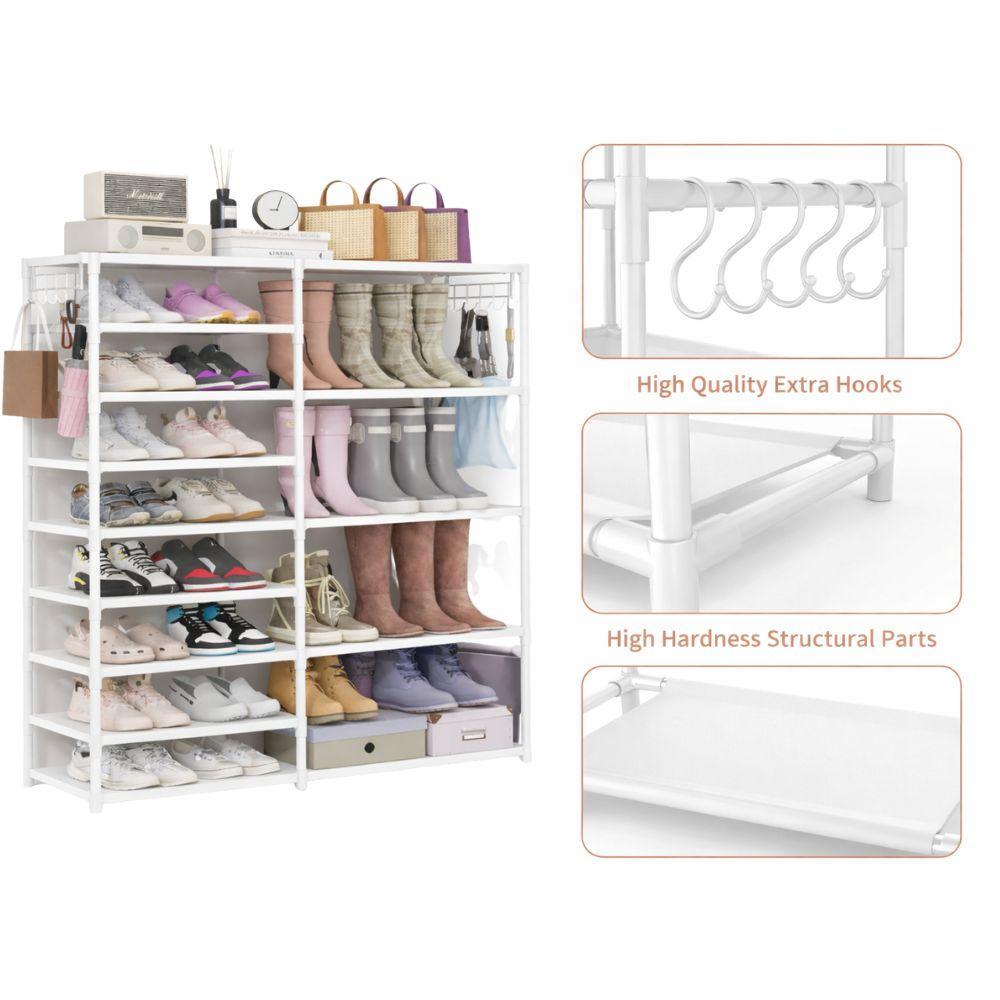  scarpiera salvaspazio con appendiabiti e ripiani multipli – organizzatore verticale per ingresso e casa - foto 4