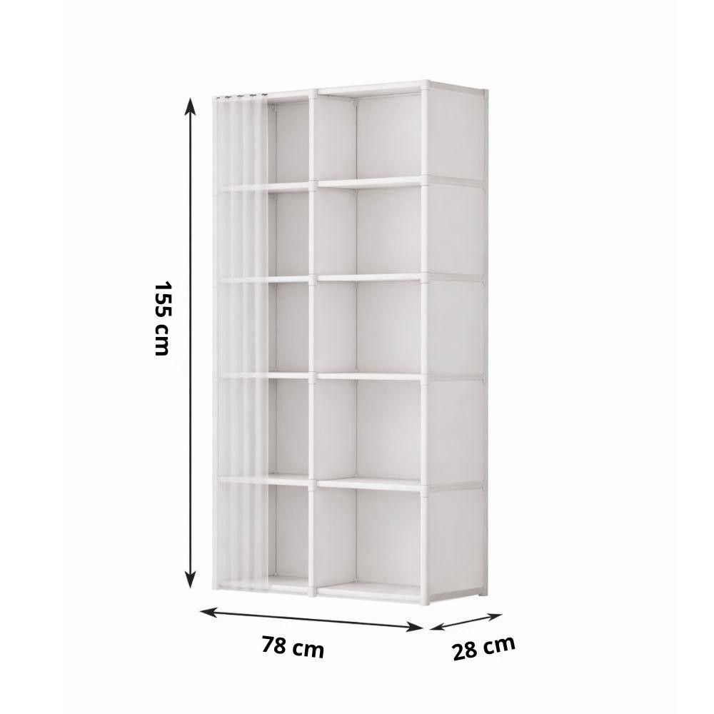  armadio guardaroba salvaspazio con ripiani e struttura in metallo antipolvere - foto 2