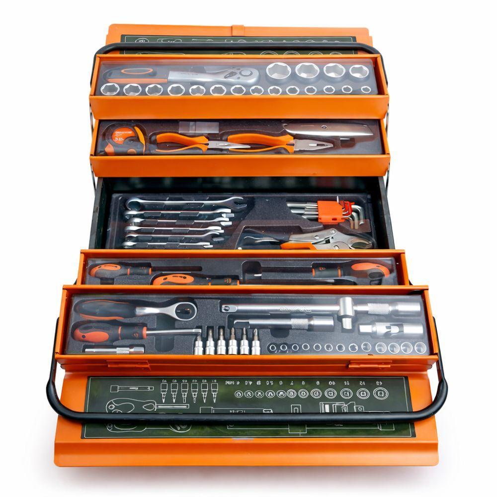  cassetta degli attrezzi 85 pezzi in metallo a 5 scomparti - foto 2