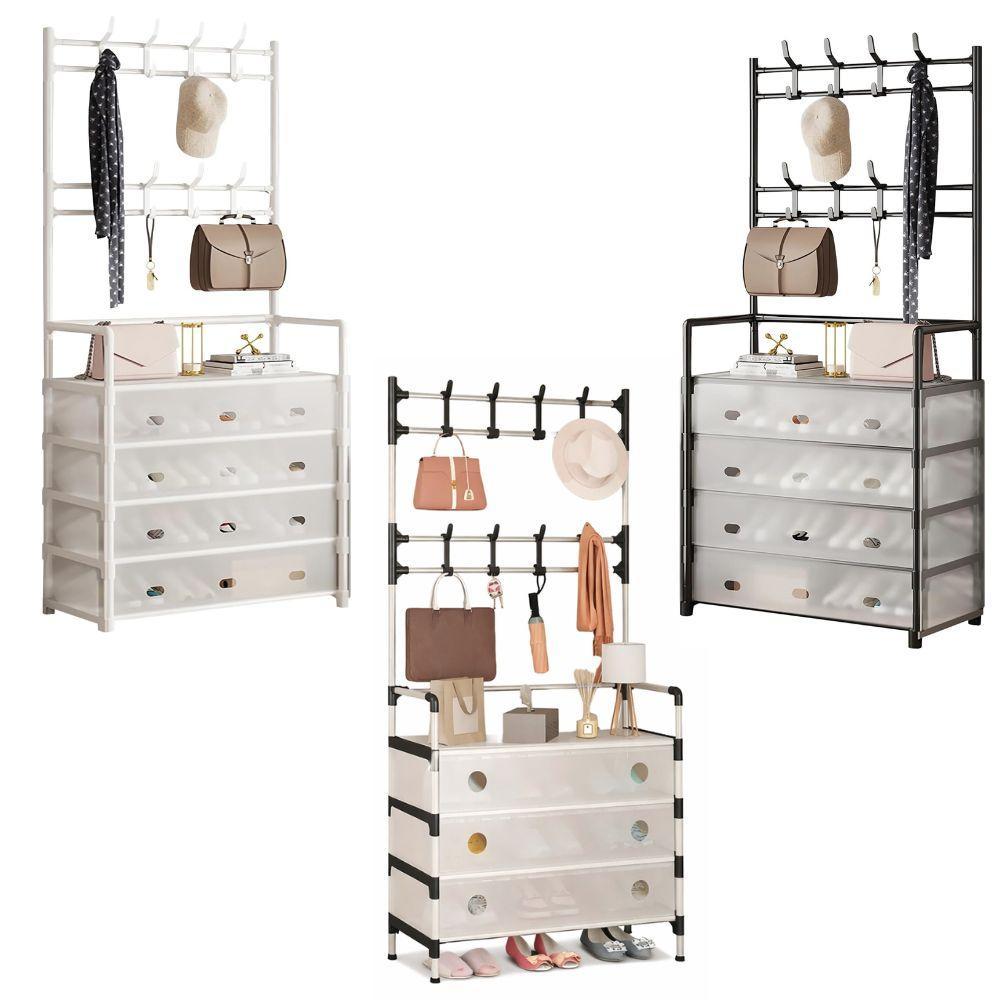  organizer ingresso multifunzionale con appendiabiti e cassetti salvaspazio - foto 1