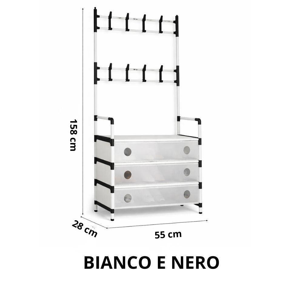  organizer ingresso multifunzionale con appendiabiti e cassetti salvaspazio - foto 2