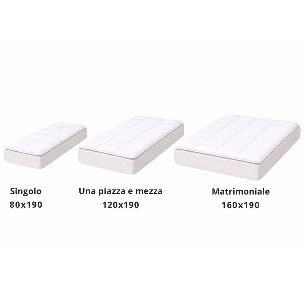  topper singolo /una piazza e mezza /matrimoniale traspirante trapuntato anallergico con elastici - foto 3