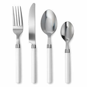 Set posate 24 pezzi in acciaio inox con manico taupe