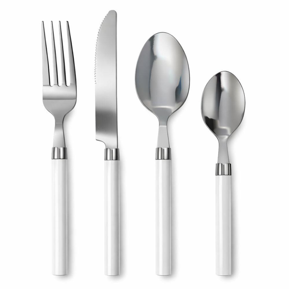  set posate 24 pezzi in acciaio inox con manico taupe - foto 2