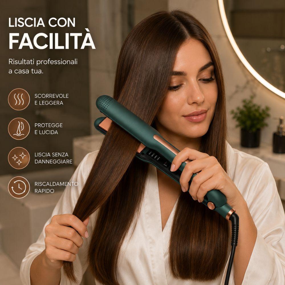  piastra lisciante professionale in ceramica con display digitale e temperatura regolabile - foto 4