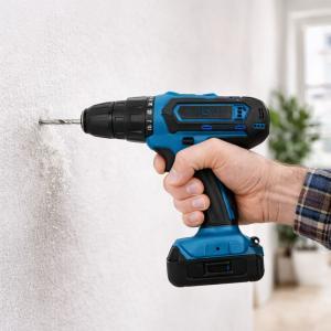 Trapano avvitatore con 2 batterie da 24v, accessori inclusi e valigetta