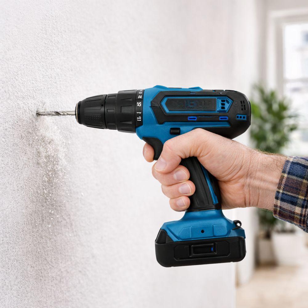  trapano avvitatore con 2 batterie da 24v, accessori inclusi e valigetta - foto 2