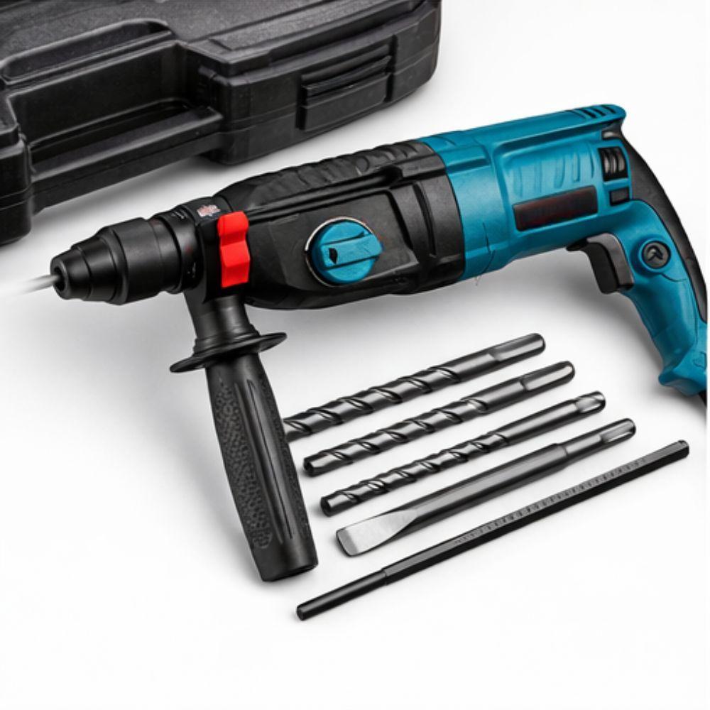  trapano tassellatore a percussione 3200w sds plus 4 funzioni con impugnatura ergonomica - foto 2