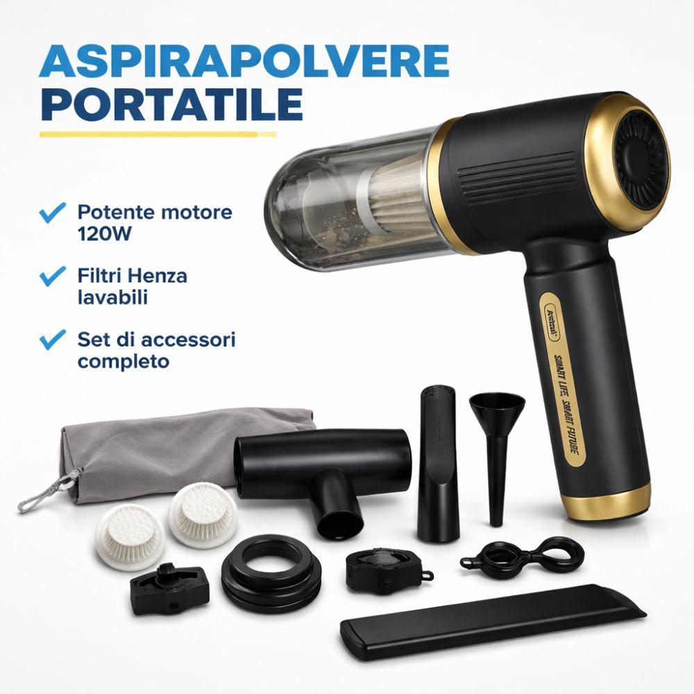  aspirapolvere portatile ricaricabile senza fili  multiuso auto e casa con accessori - foto 2