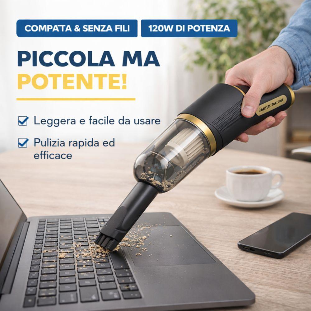  aspirapolvere portatile ricaricabile senza fili  multiuso auto e casa con accessori - foto 5
