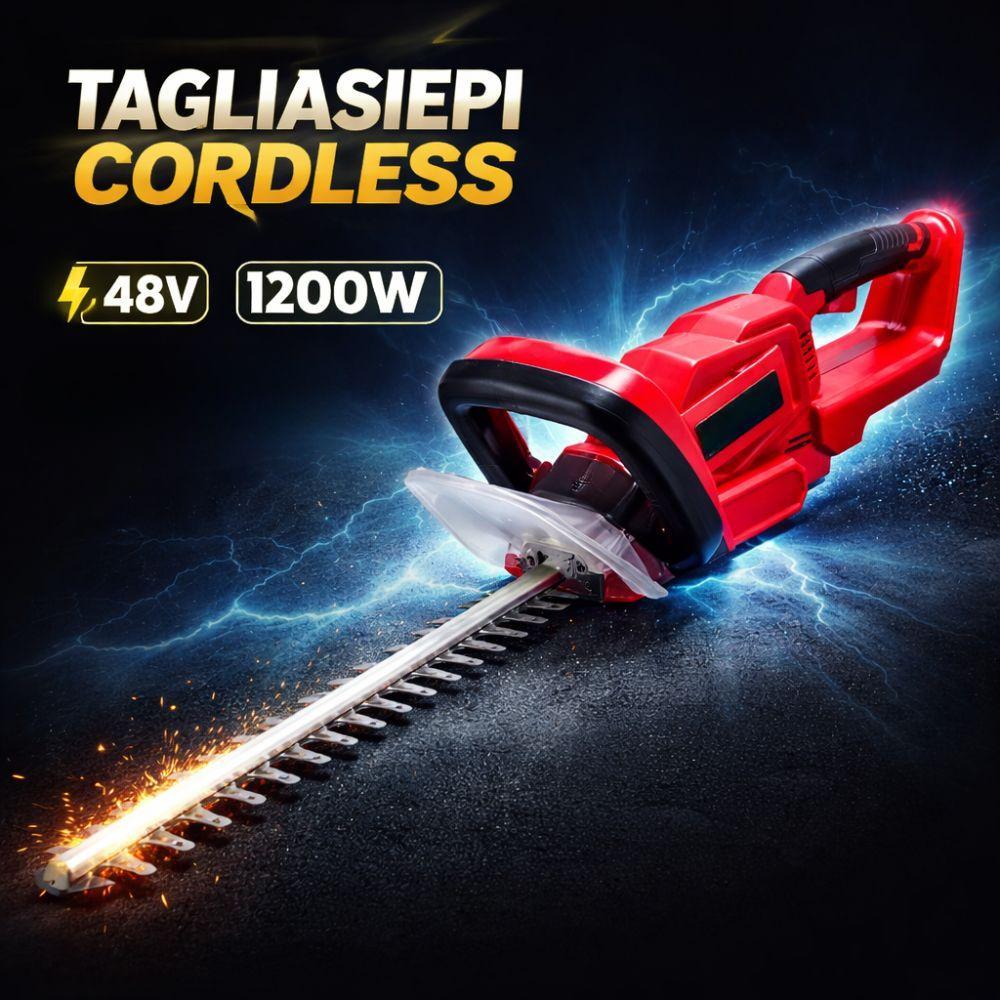 tagliasiepi elettrico 48v 1200w lama 56cm cordless con batteria - foto 5