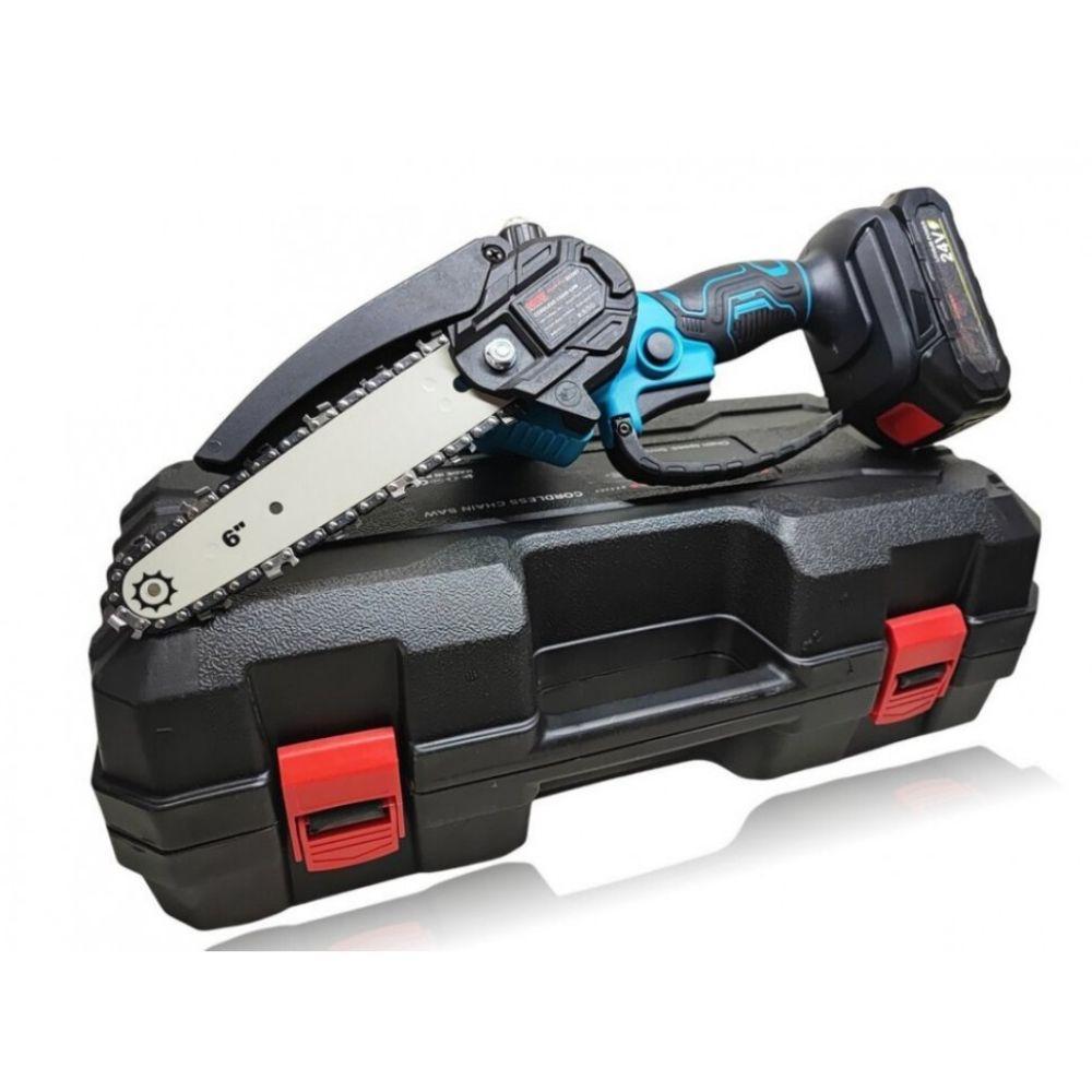  motosega a batteria 24v 6” cordless con accessori e valigetta - foto 5