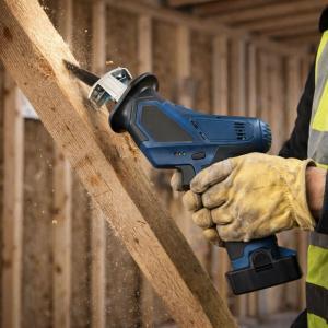 Sega a gattuccio con due batterie da 18v, lame incluse per legno metallo/plastica e valigetta