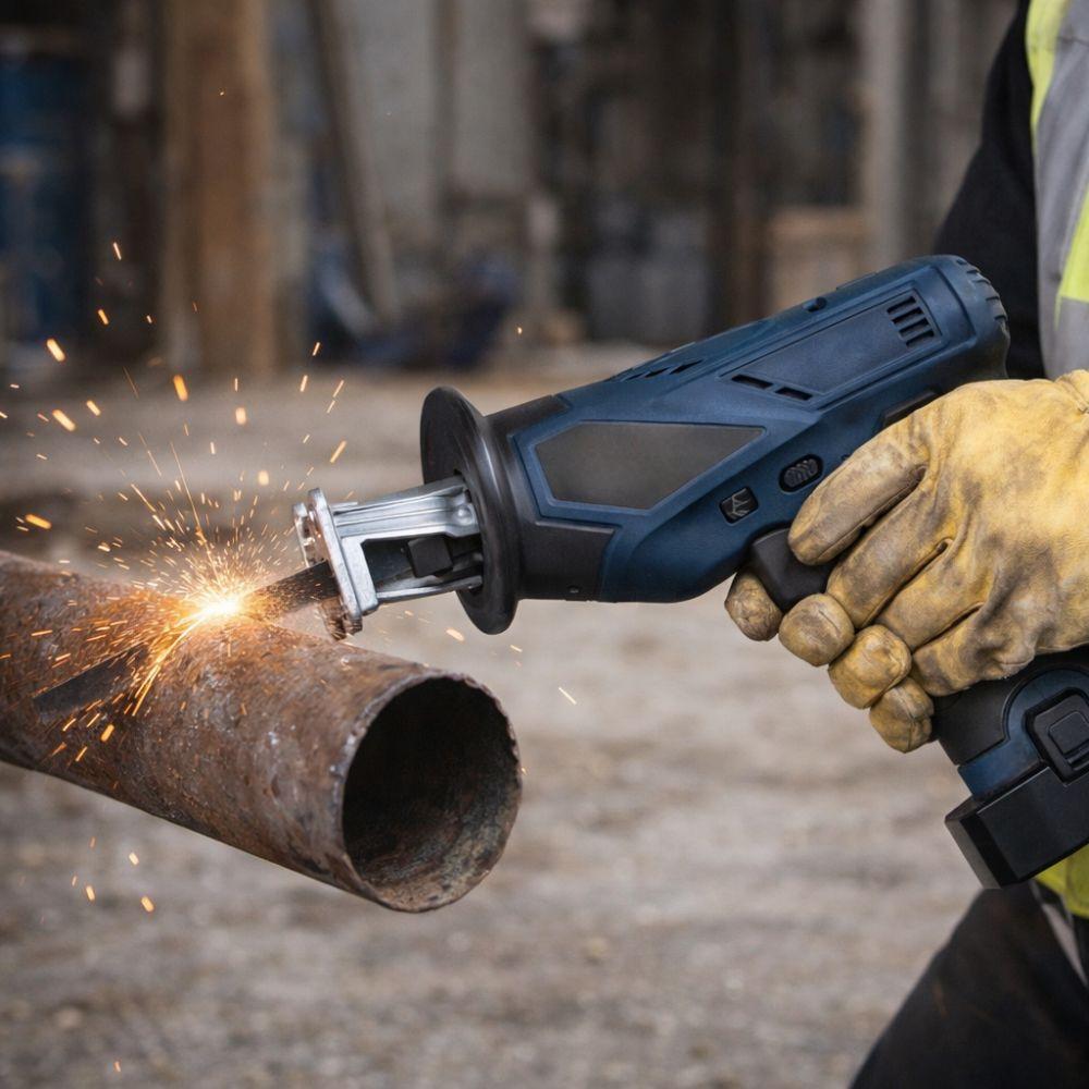  sega a gattuccio con due batterie da 18v, lame incluse per legno metallo/plastica e valigetta - foto 3