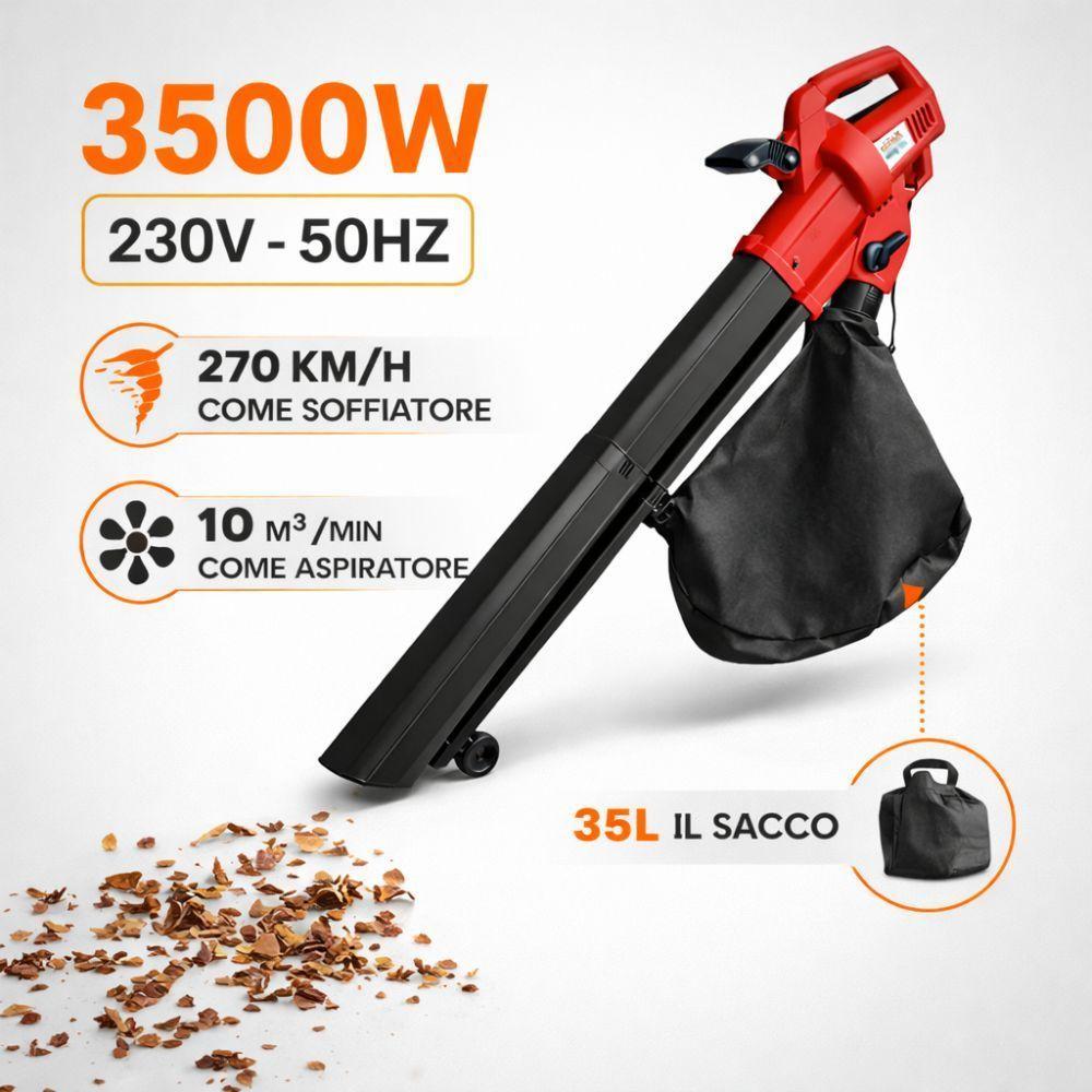  soffiatore aspiratore trituratore elettrico 3 in 1 con velocità variabile - foto 5