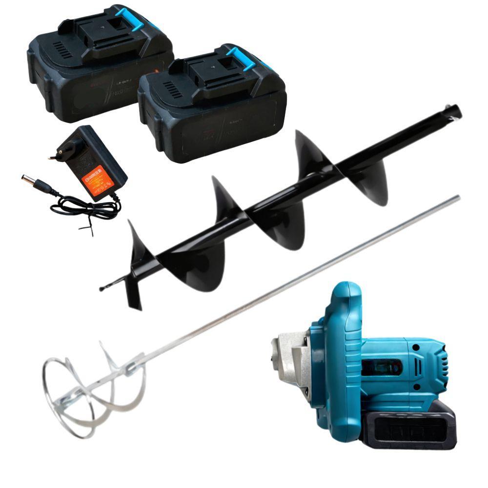  trivella da terra e miscelatore 2 in 1 con due batterie da 48v - foto 1