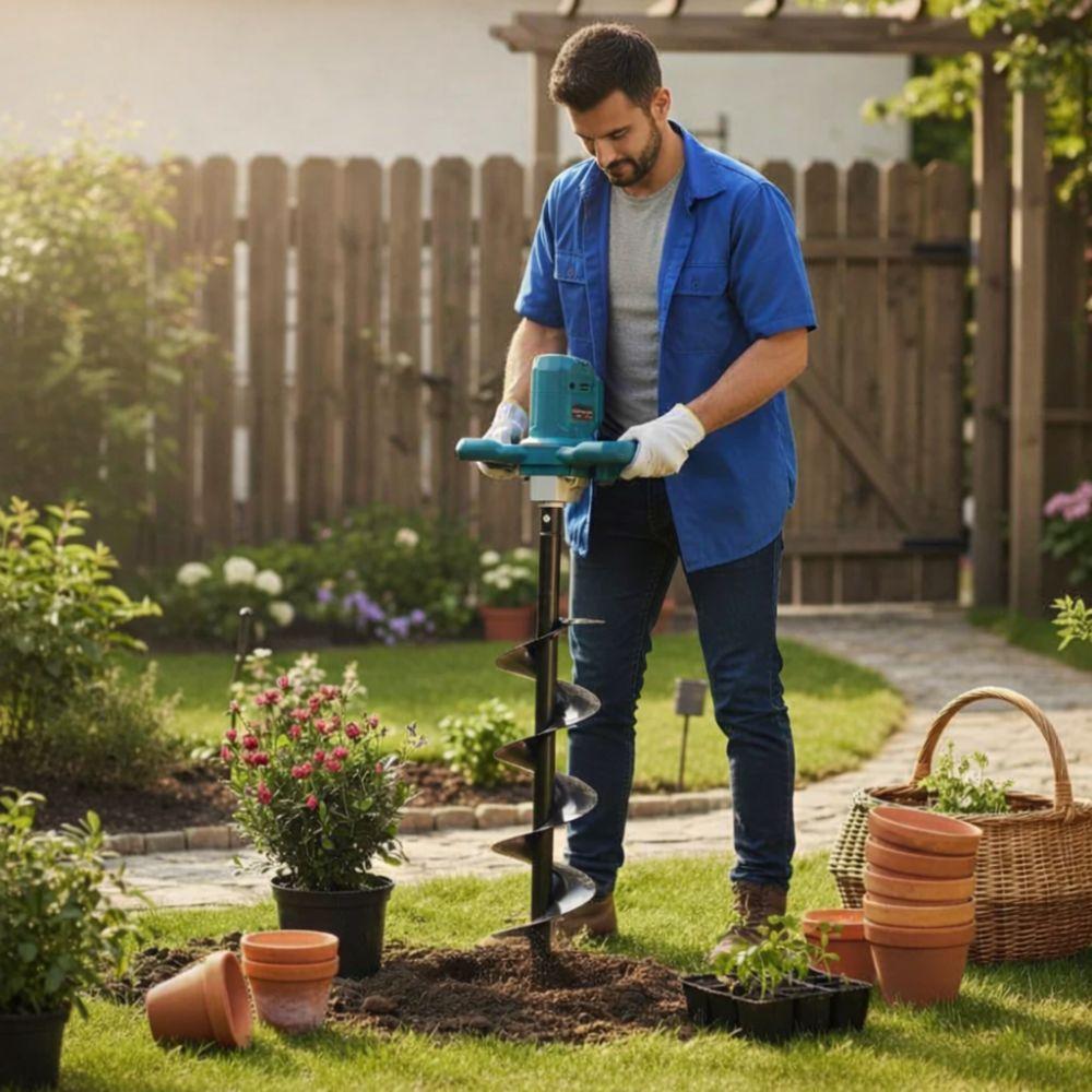  trivella da terra e miscelatore 2 in 1 con due batterie da 48v - foto 5