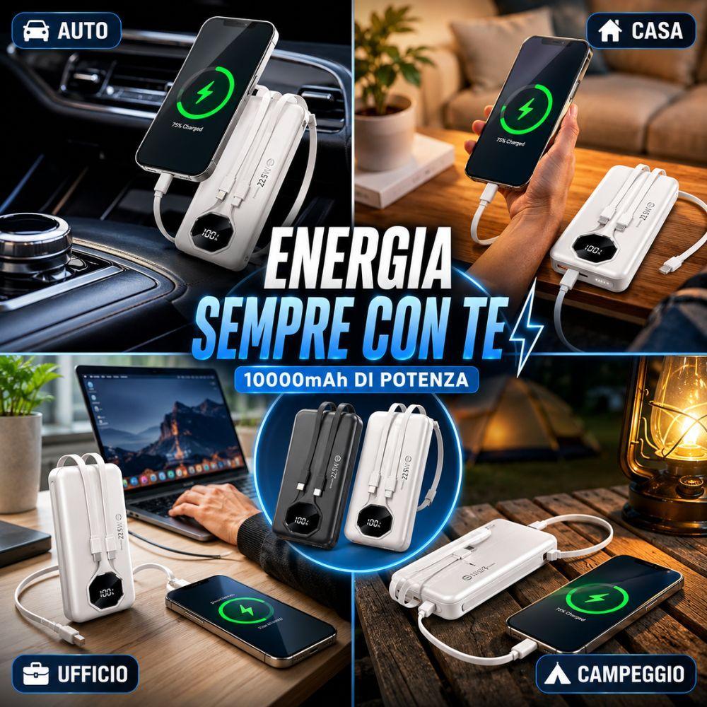  power bank magnetico 10000mah con lightning display led - foto 3