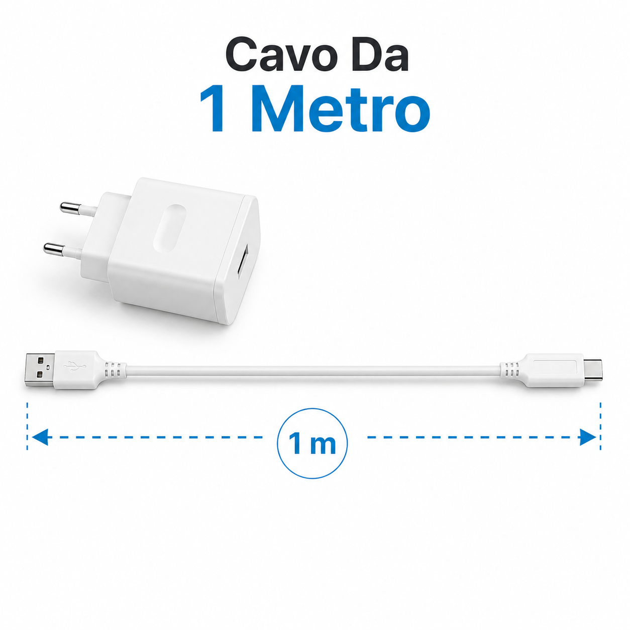  caricatore usb con cavo incluso usb c da 1 metro - foto 3